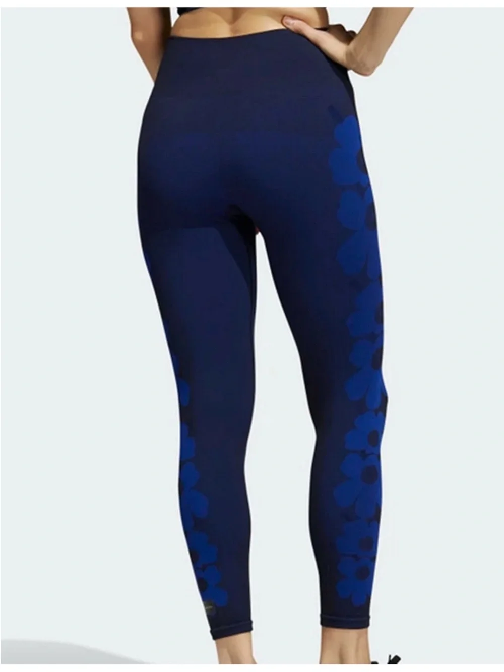 NWT ADIDAS Marimekko  Navy Floral High-Waist Leggings - Picture 5 of 12